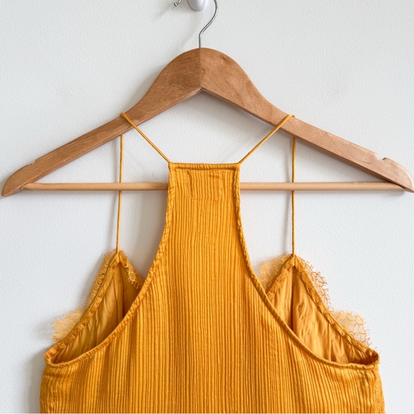 CAMI NYC • The Racer Crinkle Lace Trimsilk Tank Top In Honey - Picture 7 of 12